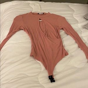 Pink bodysuit fashion nova